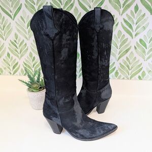 Sartore Paris Black Suede Women's Cowboy Boots 40.5